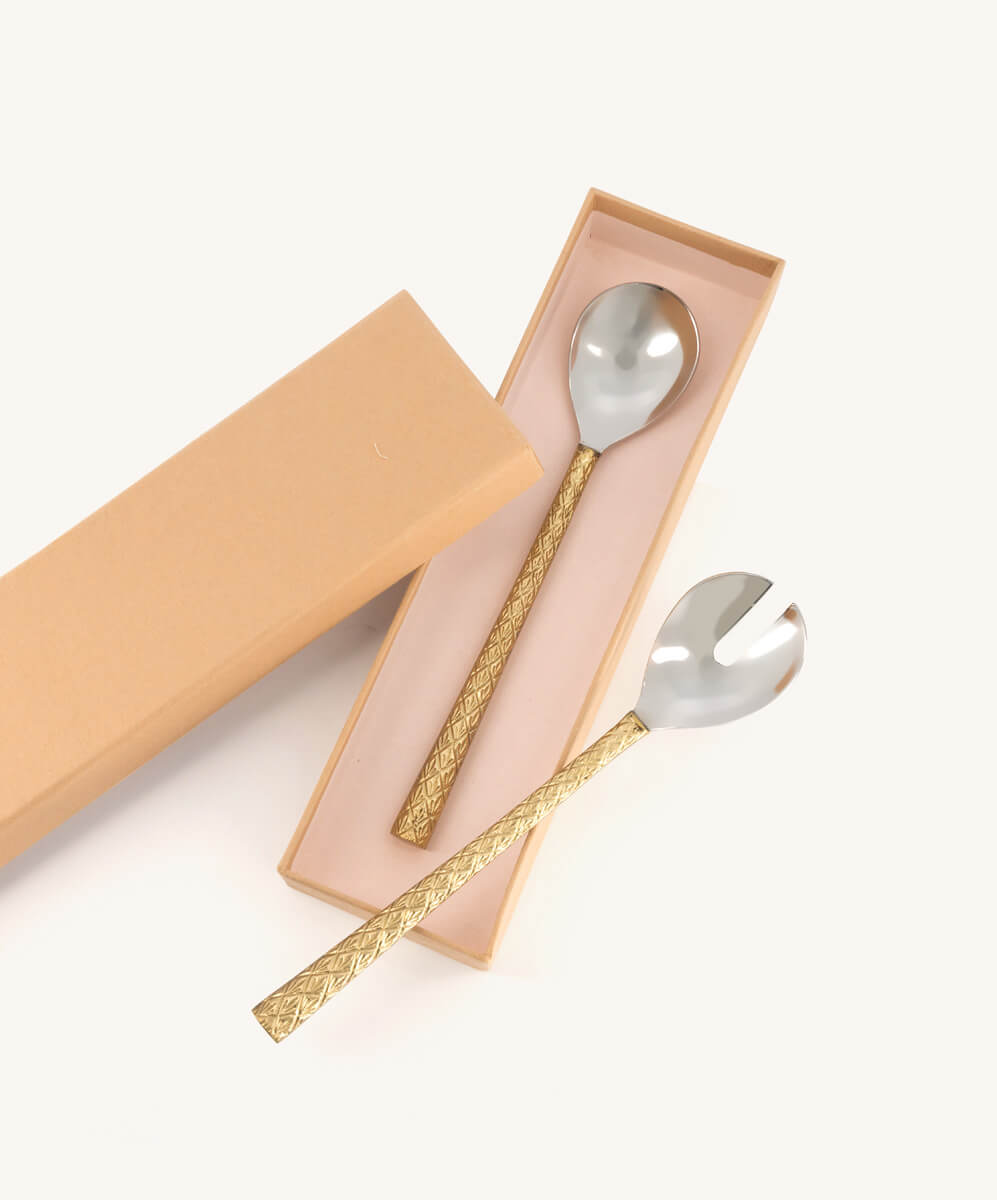 Chameli Salad Server Set in Giftbox