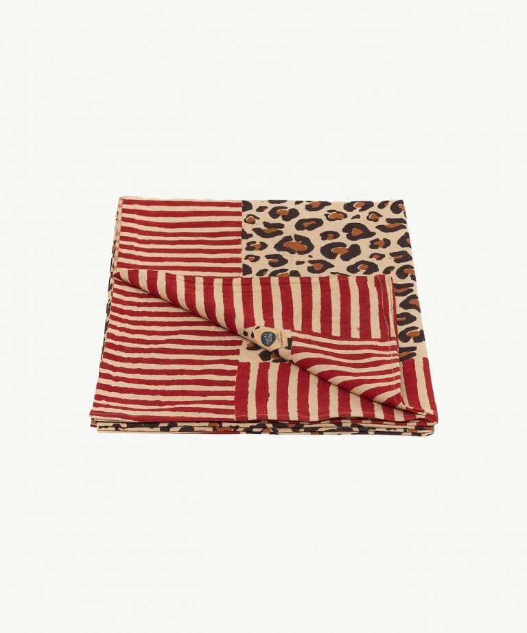 Leopard Single Plaid in draagtas