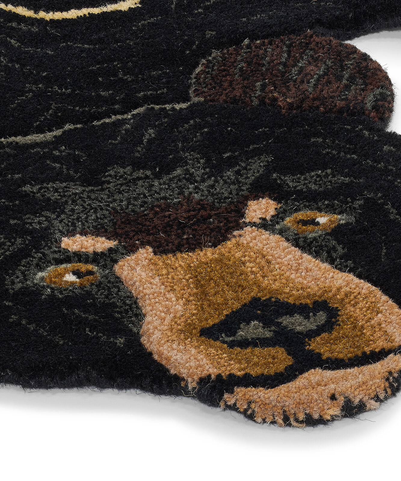 Blooming Black Bear Rug Large