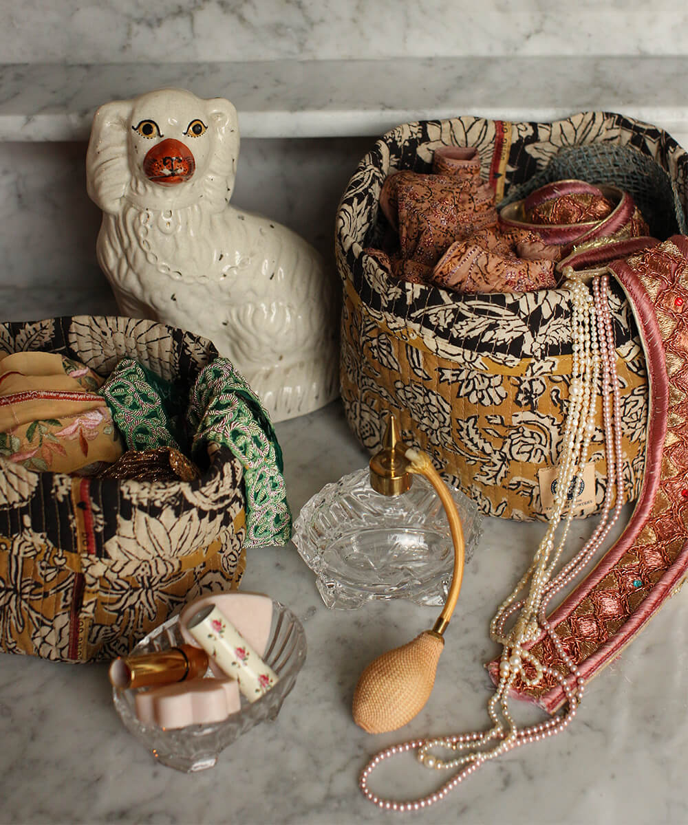 Botanical Fabric Basket Set