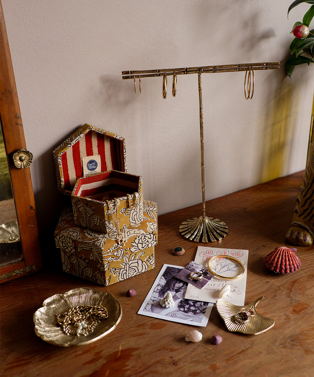Botanical Fabric Box Hexagoon Set