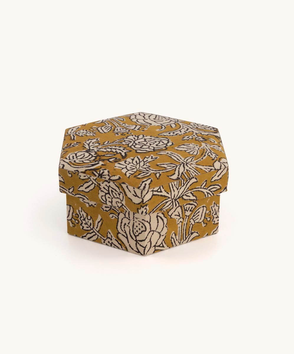 Botanical Fabric Box Hexagoon Set