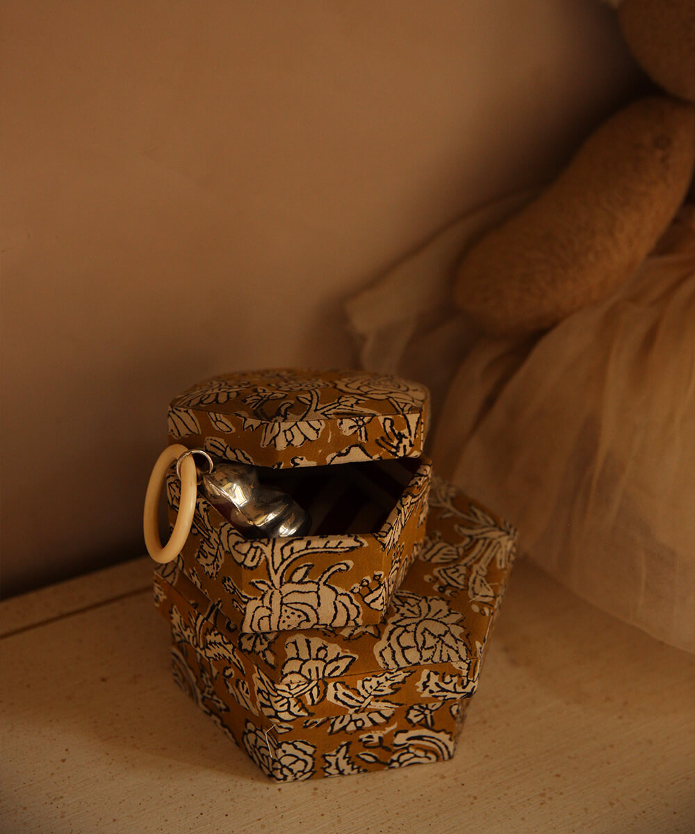 Botanical Fabric Box Hexagoon Set