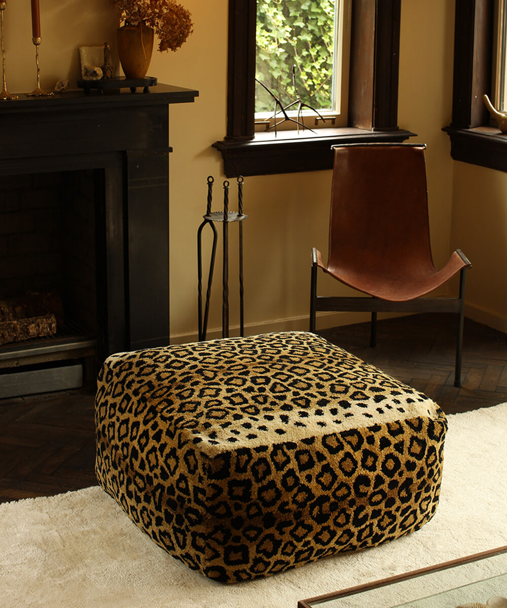 Leopard Pouf