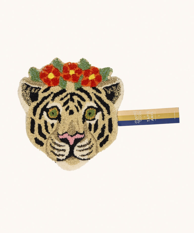 Floral Witte Tijger Dierenkop