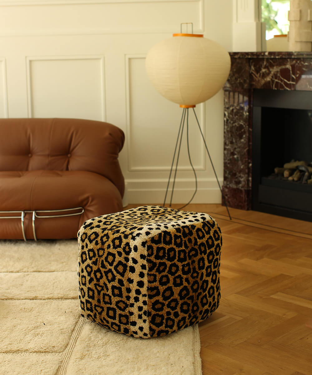 Leopard Pouf Small
