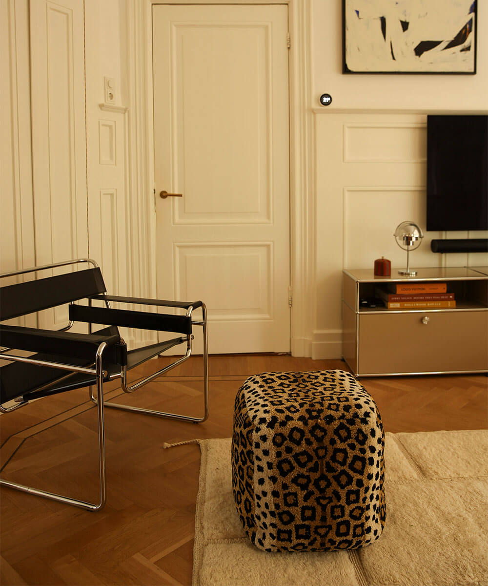 Leopard Pouf Small