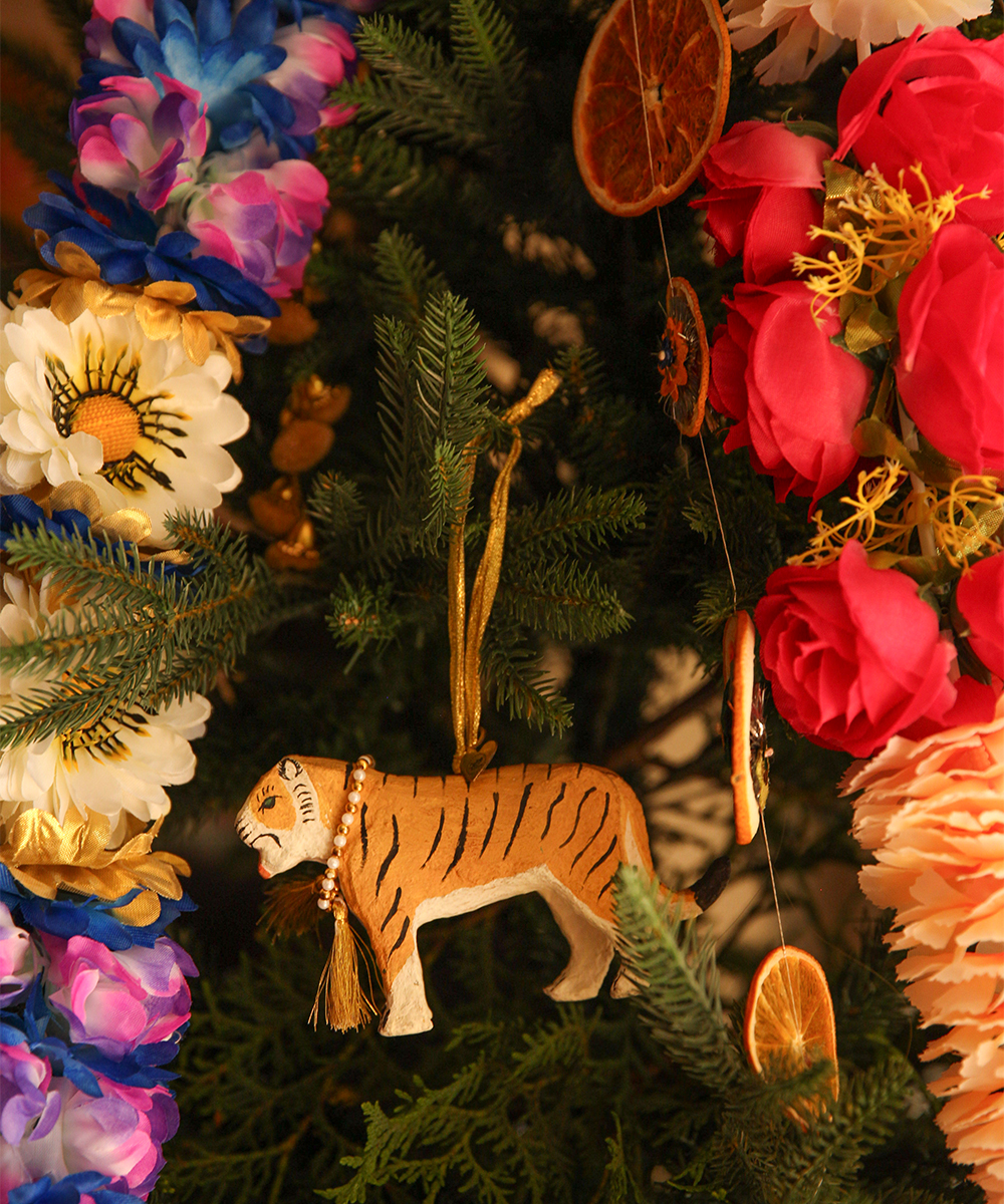 Tinsel Tiger Ornament
