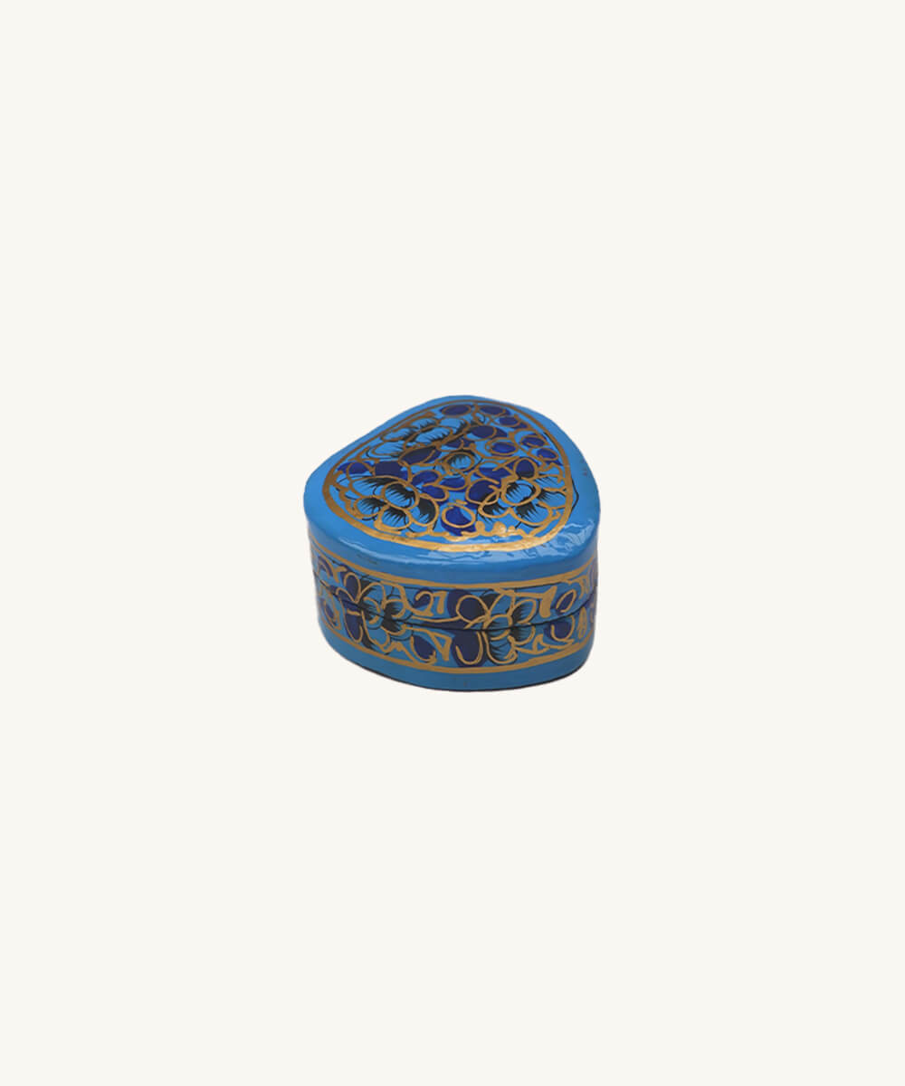 Paper Mache Box Small Blue 3